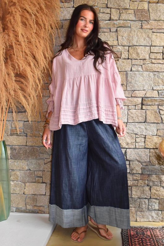 Sundaze Cheesecloth Vintage Artist Smock Rose
